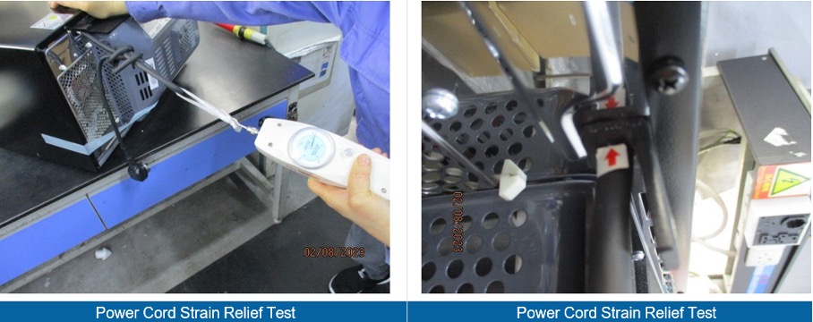 Test de traction du cordon d&rsquo;alimentation