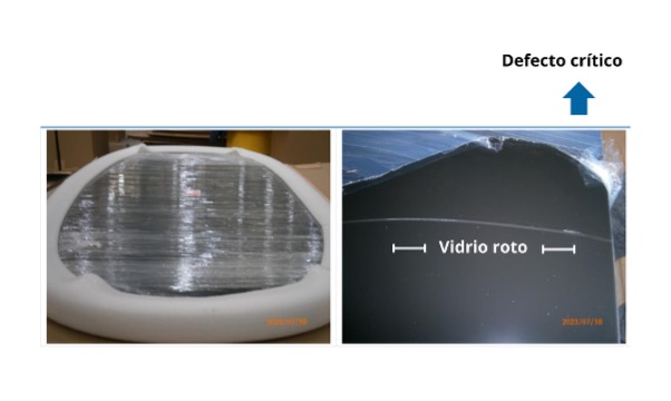 Verre brisé détecté sur une table à manger